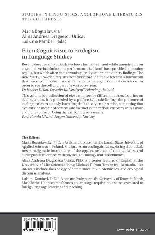 Produktbild: From Cognitivism to Ecologism in Language Studies