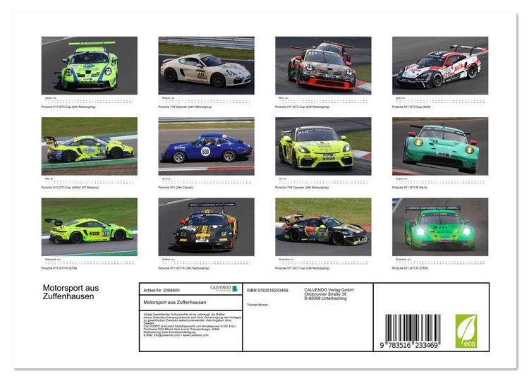 Produktbild: Motorsport aus Zuffenhausen (Wandkalender 2026 DIN A4 quer), CALVENDO Monatskalender