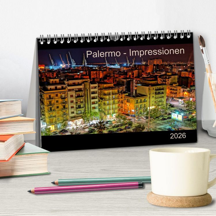 Produktbild: Palermo - Impressionen (Tischkalender 2026 DIN A5 quer), CALVENDO Monatskalender