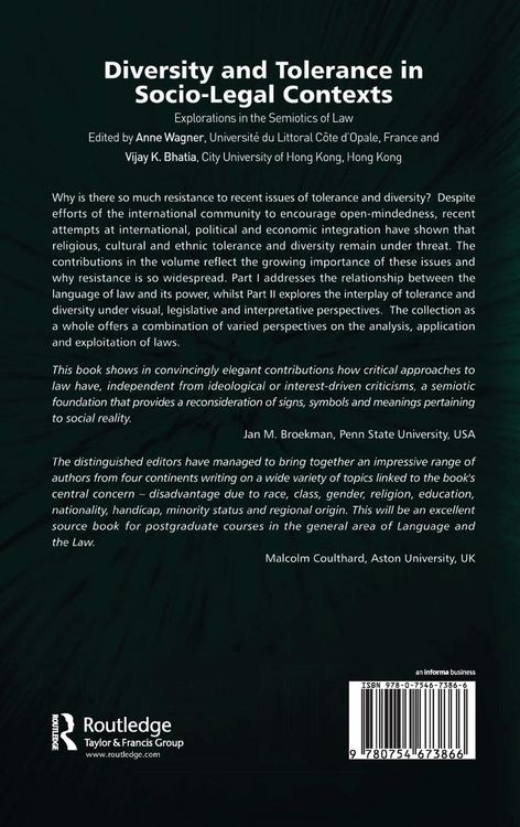 Produktbild: Diversity and Tolerance in Socio-Legal Contexts