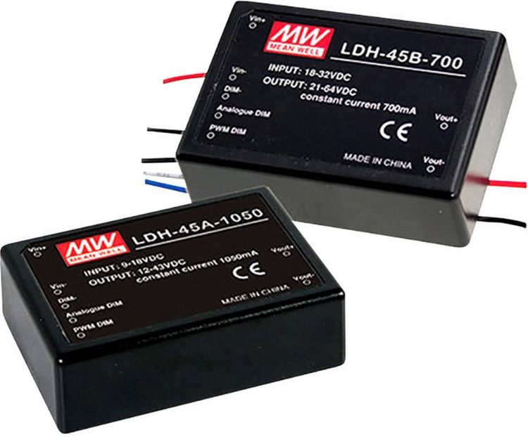 Produktbild: MEAN WELL LDH-45B-1050WDA LED-Treiber Konstantstrom 45.15 W 1050 mA 36 - 43 V/DC dimmbar, Dali, &Uuml;berlastschutz, &Uuml;berspannung 1 St.