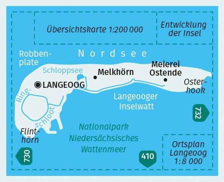 Produktbild: KOMPASS Wanderkarte 731 Langeoog im Nationalpark Nieders&auml;chsisches Wattenmeer 1:15.000