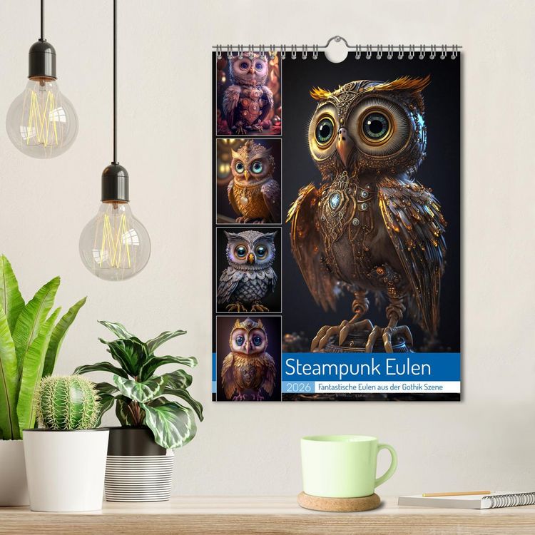 Produktbild: Steampunk Eulen (Wandkalender 2026 DIN A4 hoch), CALVENDO Monatskalender