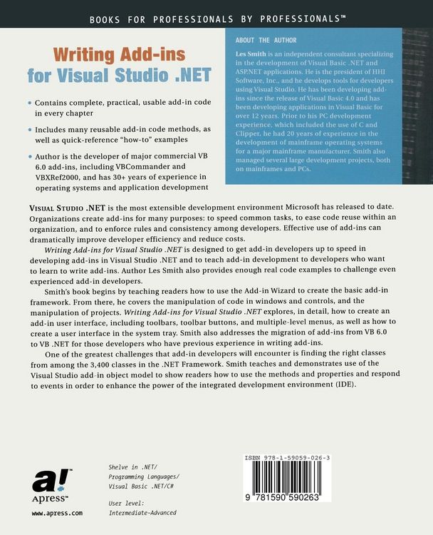 Produktbild: Writing Add-ins for Visual Studio .NET