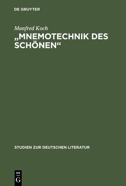 Produktbild: "Mnemotechnik des Sch&ouml;nen"