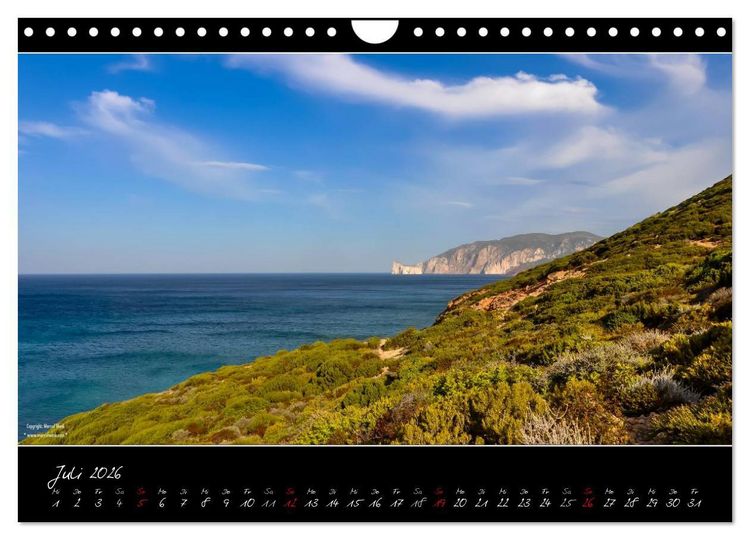 Produktbild: Sardinien Panoramakalender (Wandkalender 2026 DIN A4 quer), CALVENDO Monatskalender
