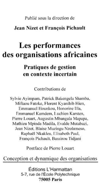 Produktbild: Performances organisations africaines