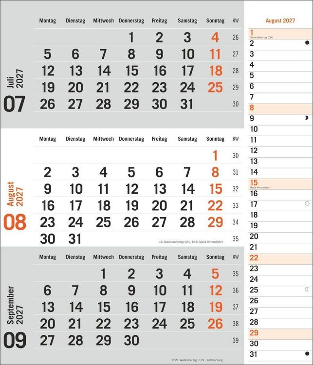 Produktbild: times&more 3-Monatsplaner, orange 2027