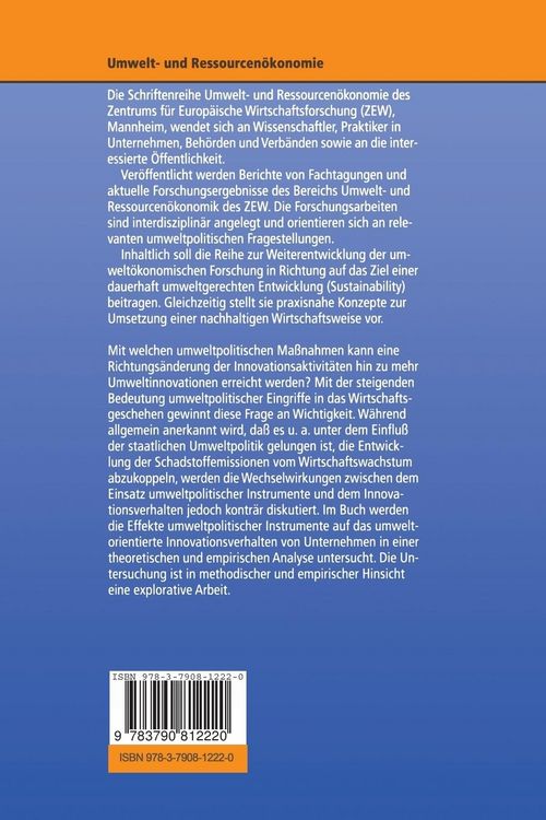Produktbild: Umweltpolitik und technischer Fortschritt