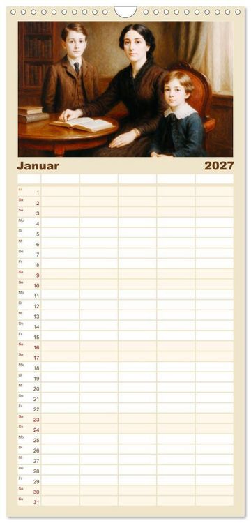 Produktbild: Familienplaner 2027 - Oscar Wilde mit 5 Spalten (Wandkalender, 21 x 45 cm) CALVENDO