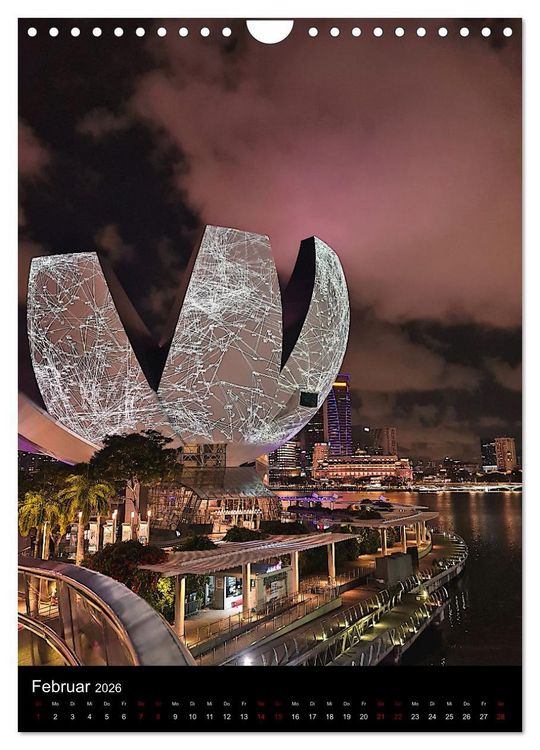 Produktbild: Singapur - Faszinierende Lichterwelt Marina Bay (Wandkalender 2026 DIN A4 hoch), CALVENDO Monatskalender