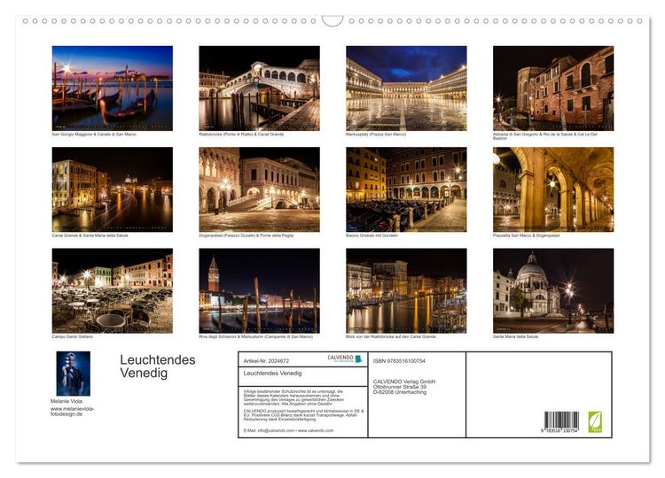 Produktbild: Leuchtendes Venedig (Wandkalender 2026 DIN A2 quer), CALVENDO Monatskalender
