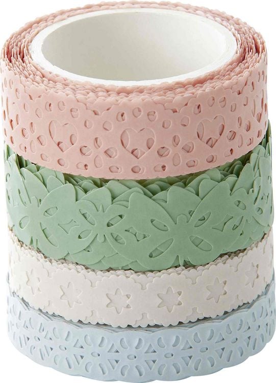 Produktbild: Folia  Washi-Dekor 4er Set PASTELL, 2x 15mmx5m + 2x 10mmx5m