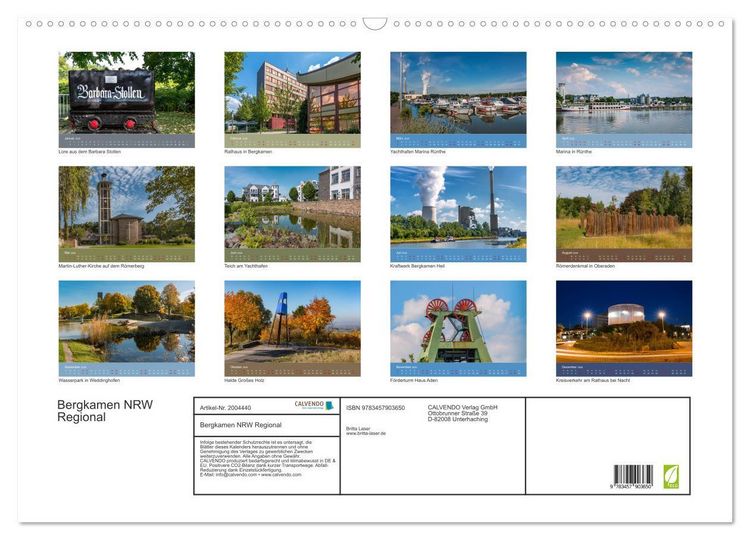 Produktbild: Bergkamen NRW Regional (Wandkalender 2026 DIN A2 quer), CALVENDO Monatskalender