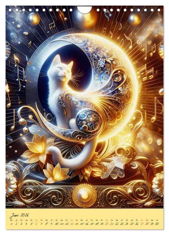 Produktbild: Katzen Mondlichtkonzert (Wandkalender 2026 DIN A4 hoch), CALVENDO Monatskalender