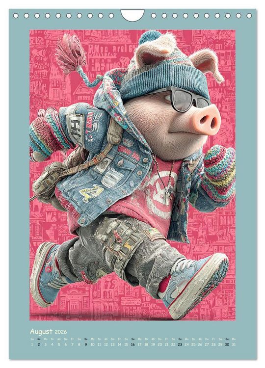 Produktbild: Street Hogz. Charakterschweine mit Haltung (Wandkalender 2026 DIN A4 hoch), CALVENDO Monatskalender