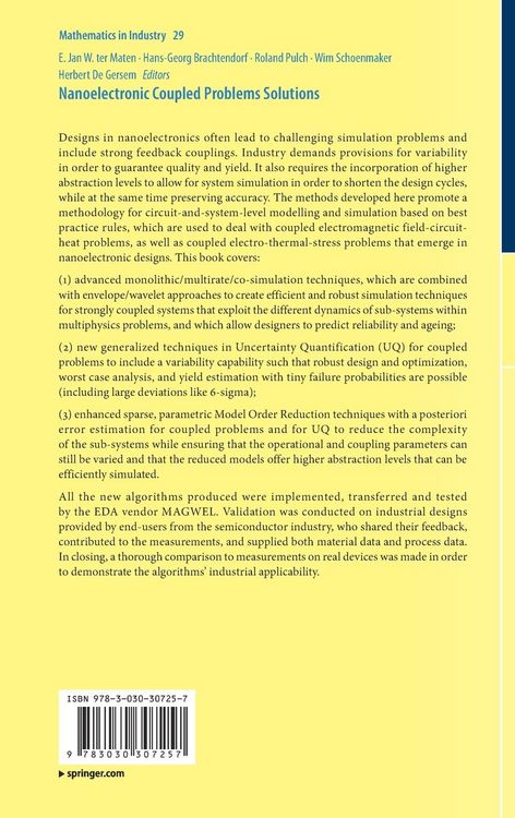 Produktbild: Nanoelectronic Coupled Problems Solutions