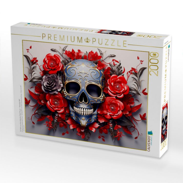Produktbild: CALVENDO Puzzle Ein Motiv aus dem Kalender Skull Flower - Totenkopf ART | 2000 Teile Lege-Gr&ouml;&szlig;e 90x67cm Foto-Puzzle f&uuml;r gl&uuml;ckliche Stunden
