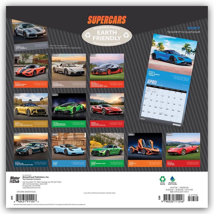 Produktbild: Supercars &ndash; Supersportwagen 2027 &ndash; 16-Monatskalender