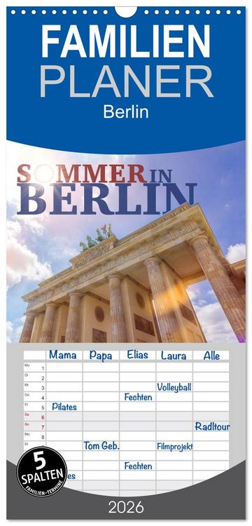 Produktbild: Familienplaner 2026 - SOMMER IN BERLIN mit 5 Spalten (Wandkalender, 21 x 45 cm) CALVENDO