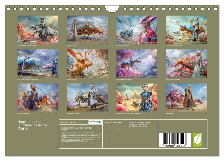 Produktbild: Insektenplanet - Surrealer Science-Fiction (Wandkalender 2026 DIN A4 quer), CALVENDO Monatskalender
