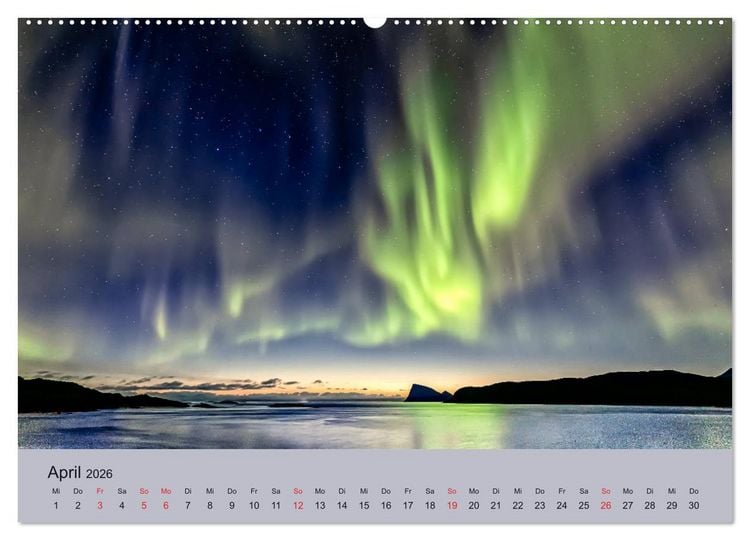 Produktbild: Norwegen - Mythos Nordlichter (Wandkalender 2026 DIN A2 quer), CALVENDO Monatskalender