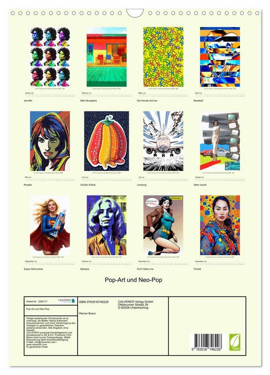 Produktbild: Pop-Art und Neo-Pop (Wandkalender 2026 DIN A3 hoch), CALVENDO Monatskalender