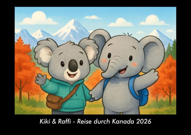 Produktbild: Kiki & Raffi - Reise durch Kanada 2026 Fotokalender DIN A3