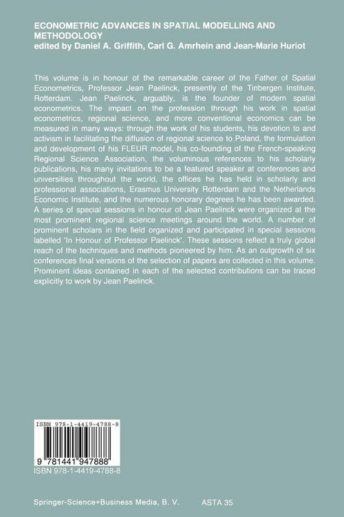 Produktbild: Econometric Advances in Spatial Modelling and Methodology