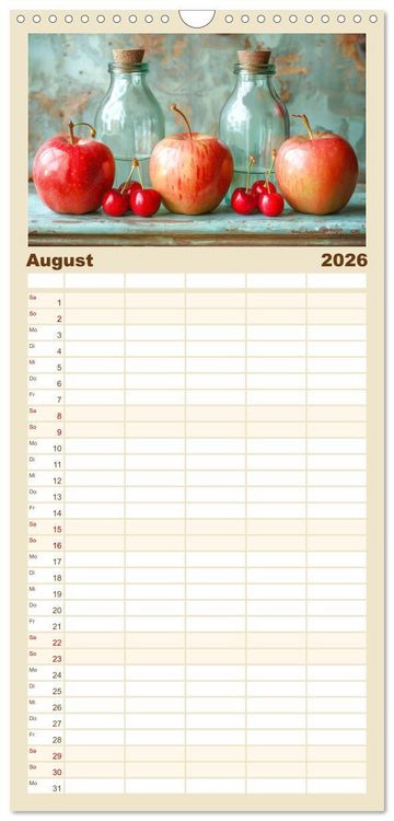 Produktbild: Familienplaner 2026 - Lichtvolle Stillleben mit 5 Spalten (Wandkalender, 21 x 45 cm) CALVENDO