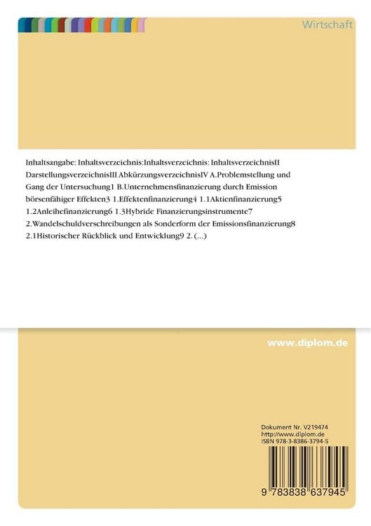 Produktbild: Motive f&uuml;r die Emission von Wandelschuldverschreibungen