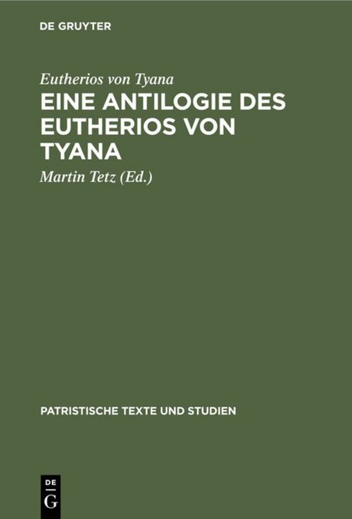 Produktbild: Eine Antilogie des Eutherios von Tyana