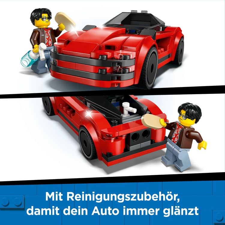 LEGO City Roter Sportwagen - Set mit Spielzeug Supersportwagen 60448