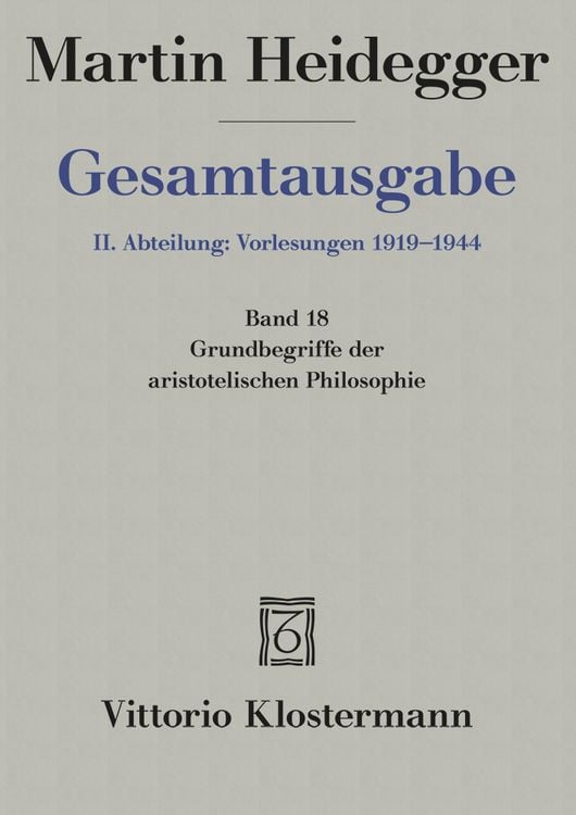 Produktbild: Grundbegriffe der aristotelischen Philosophie (Sommersemester 1924)