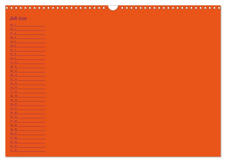 Produktbild: Bastel-Geburtstagskalender orange / Geburtstagskalender (Wandkalender 2026 DIN A3 quer), CALVENDO Monatskalender