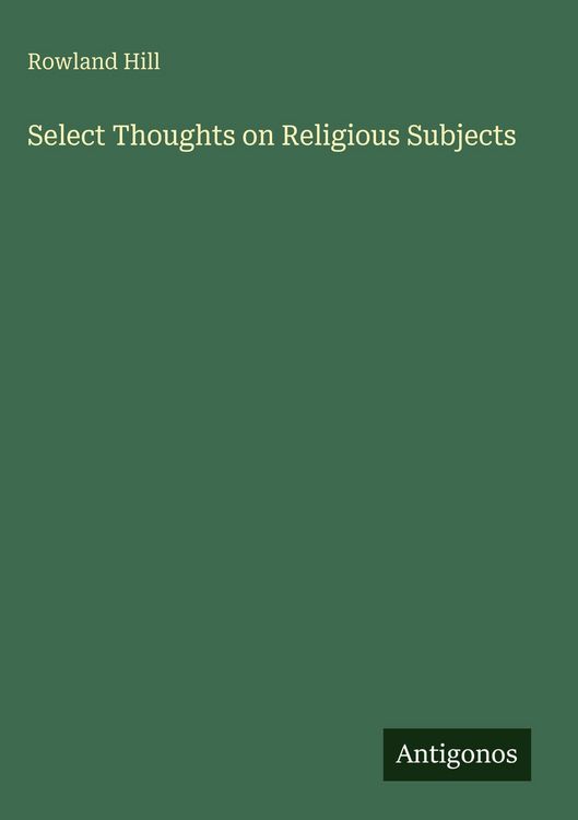 Produktbild: Select Thoughts on Religious Subjects