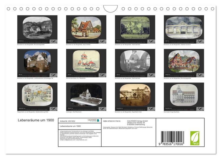 Produktbild: Lebensr&auml;ume um 1900 (Wandkalender 2026 DIN A4 quer), CALVENDO Monatskalender