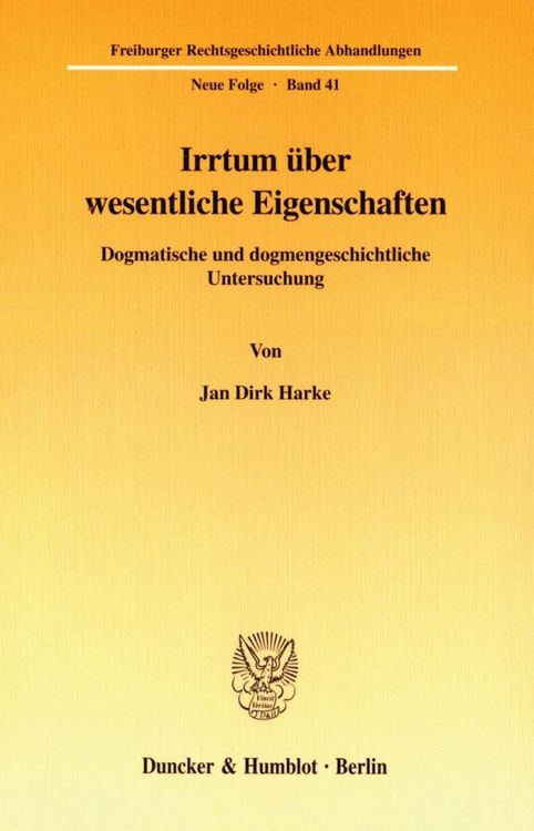 Produktbild: Irrtum &uuml;ber wesentliche Eigenschaften.