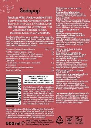 Produktbild: SODAPOP Wild Berry Bar Sirup 500ml f&uuml;r 4 Liter