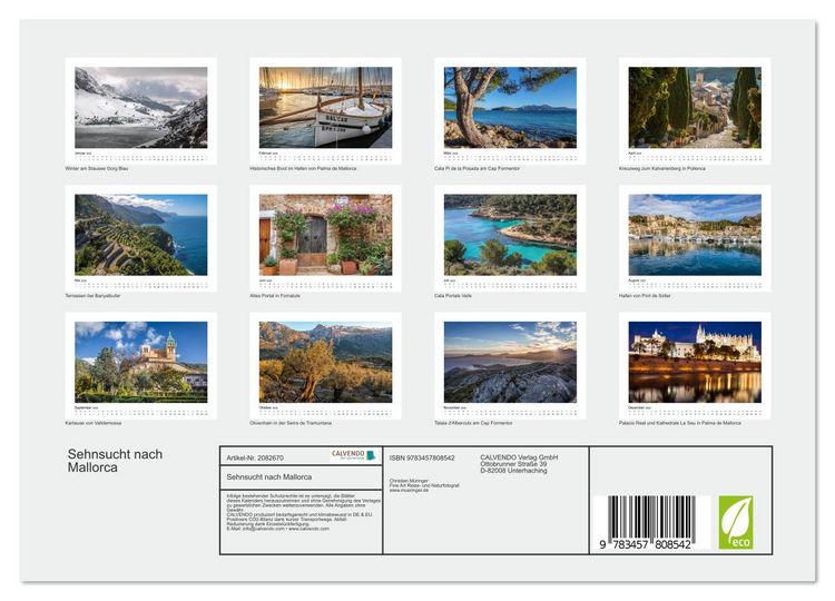 Produktbild: Sehnsucht nach Mallorca (Wandkalender 2026 DIN A4 quer), CALVENDO Monatskalender