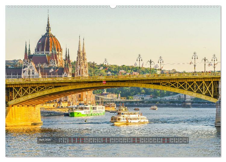 Produktbild: Budapest - Die Stadt an der Donau (hochwertiger Premium Wandkalender 2026 DIN A2 quer), Kunstdruck in Hochglanz