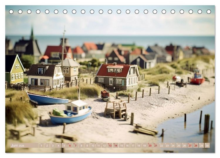 Produktbild: Miniaturwelt - Sehnsuchtsort Nordseek&uuml;ste (Tischkalender 2026 DIN A5 quer), CALVENDO Monatskalender