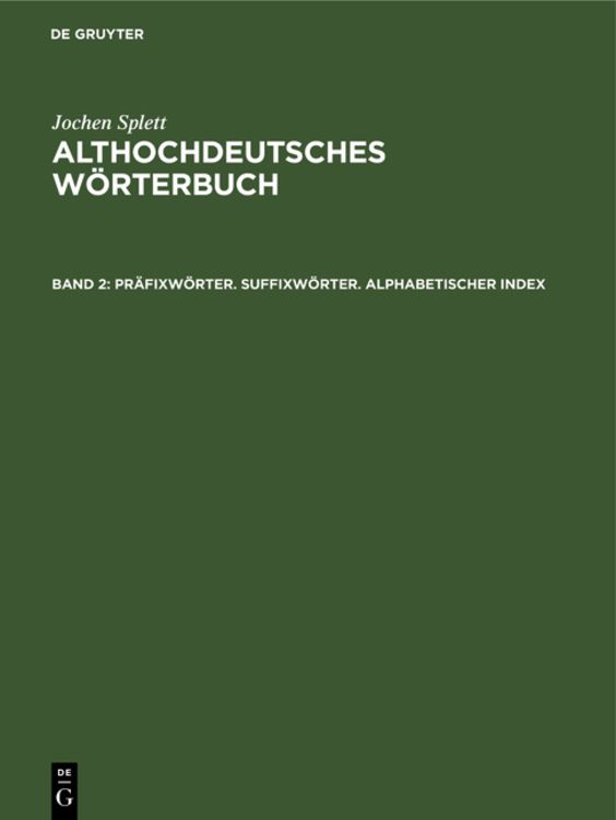 Produktbild: Pr&auml;fixw&ouml;rter. Suffixw&ouml;rter. Alphabetischer Index