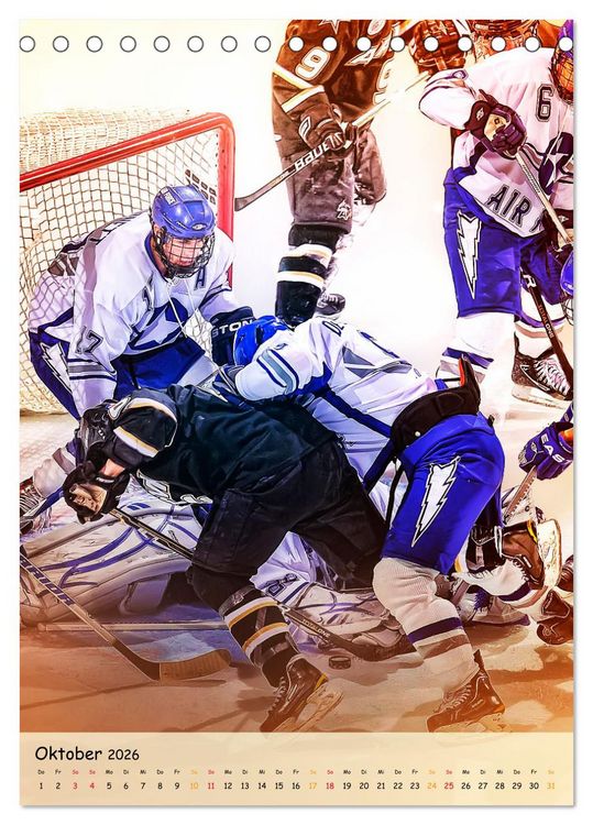 Produktbild: Eishockey Leidenschaft (Tischkalender 2026 DIN A5 hoch), CALVENDO Monatskalender