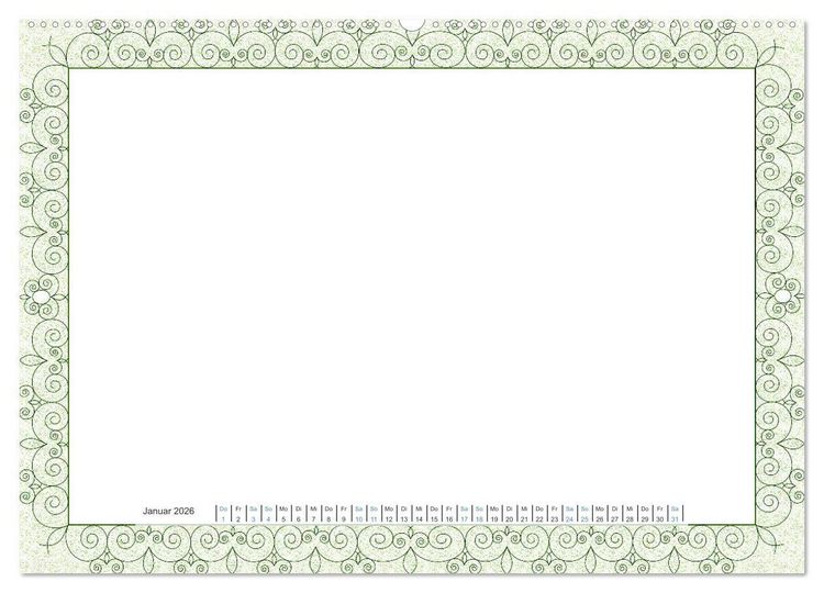 Produktbild: Bastelkalender Nostalgie-Rahmen 2026 (hochwertiger Premium Wandkalender 2026 DIN A2 quer), Kunstdruck in Hochglanz
