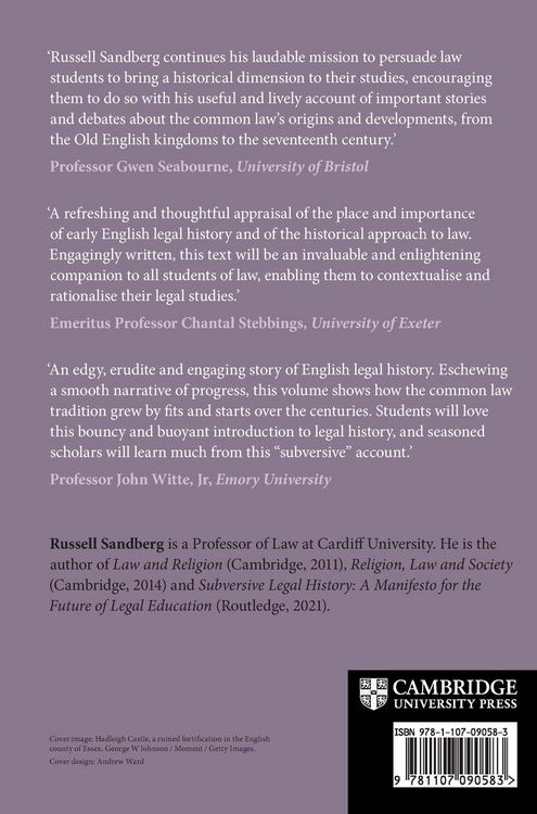 Produktbild: A Historical Introduction to English Law