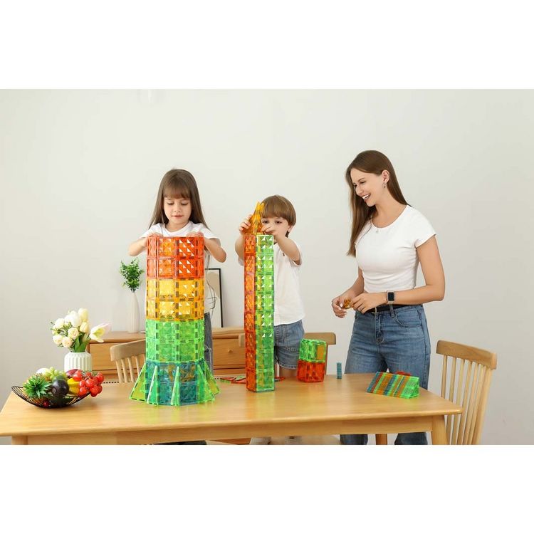 Produktbild: Geomag 507101 - Geomag Magnetic Tiles Gems 32, 2D/3D Konstruktion, Lernspielzeug