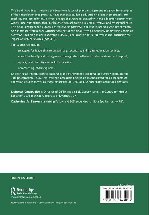 Produktbild: Leadership and Management for Education Studies