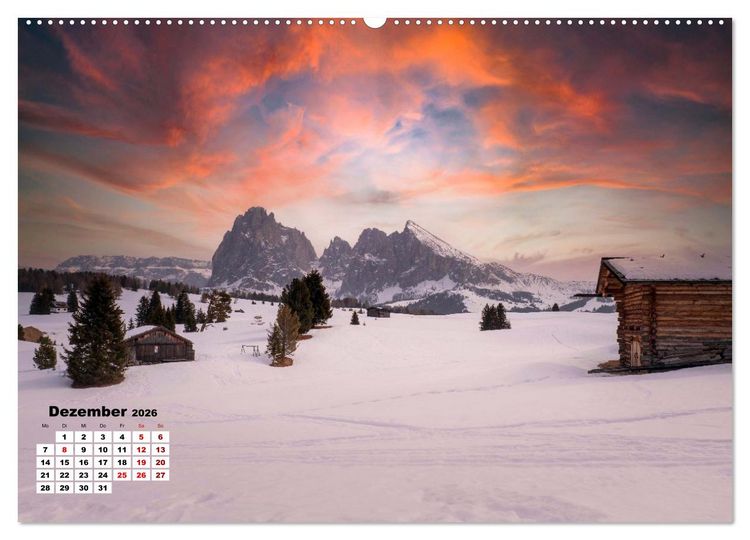 Produktbild: Berggipfel der Dolomiten (Wandkalender 2026 DIN A2 quer), CALVENDO Monatskalender