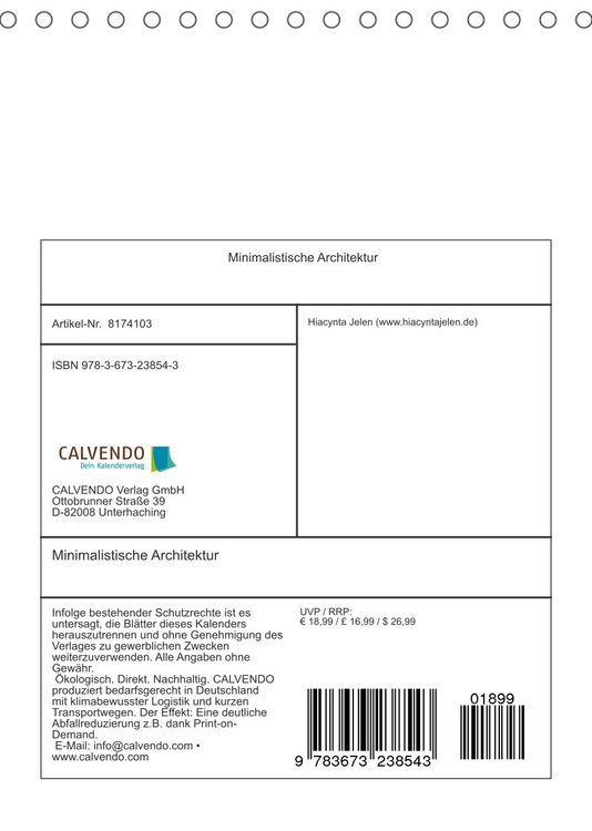 Produktbild: Minimalistische Architektur (Tischkalender 2022 DIN A5 hoch)